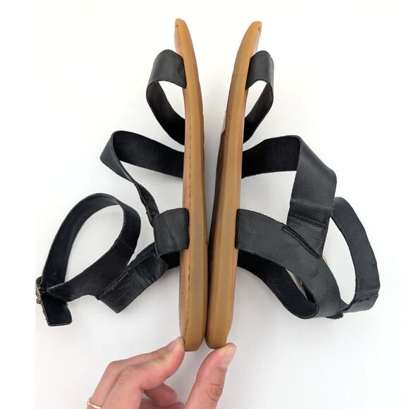 Børn Leah Ankle Strap Sandal Women's Leather Black/Brown Size US9M EU40 - Picture 4 of 8